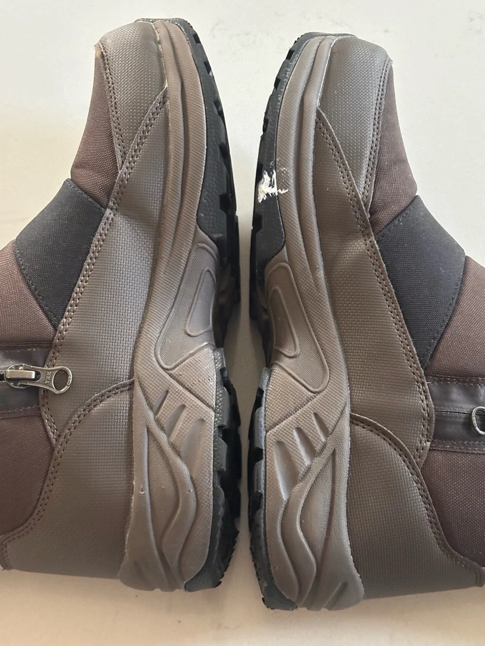 SILENTCARE Mens Brown Winter Mid-Calf Snow Boot Waterproof Size 7